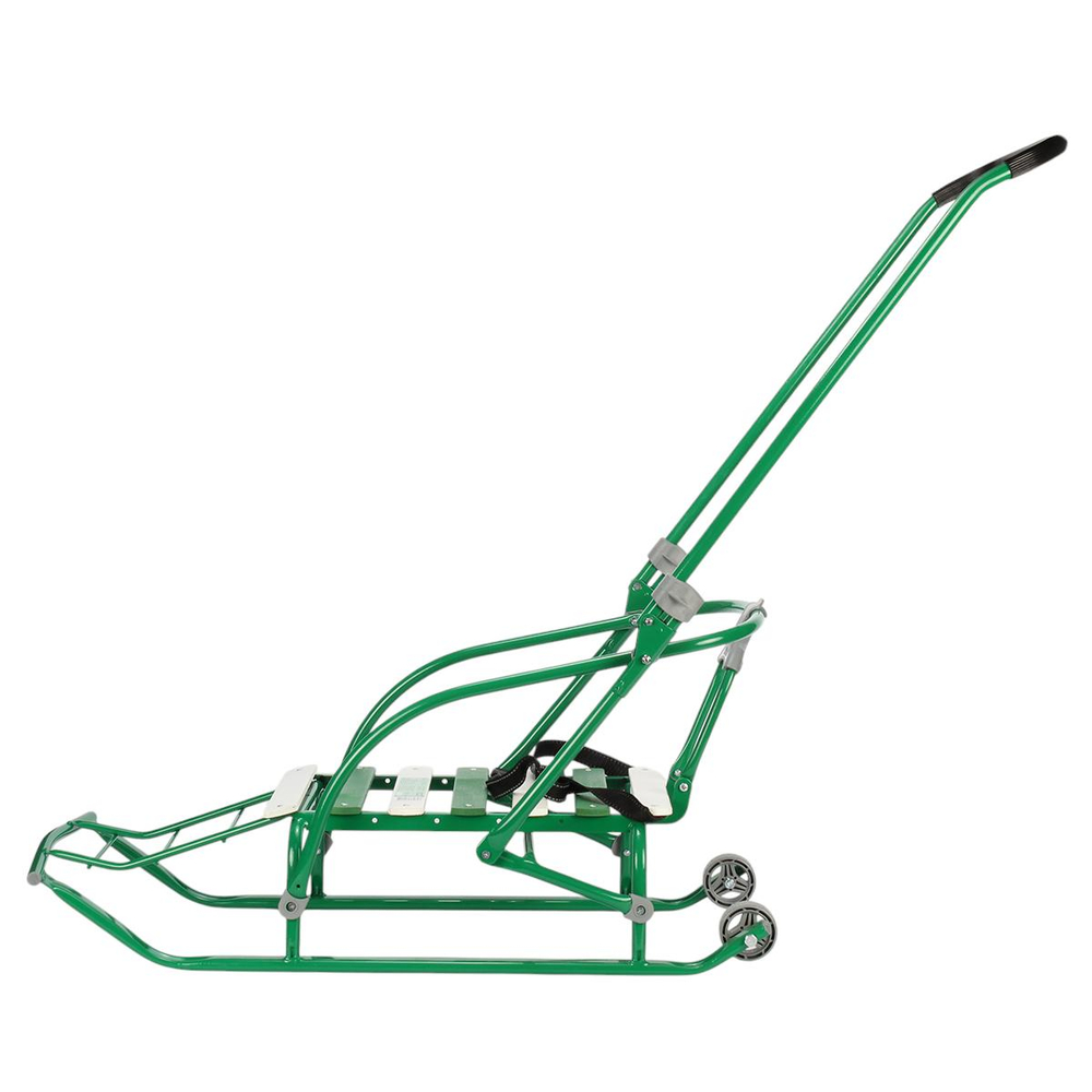 Санки "Nikki 2 " складная спинка, ручка, цвет зеленый
