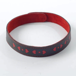 Чёрный ошейник с красными сердечками (Цвет: черный с красным)