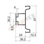 Профиль GOLA KB.81 вертикальный С-образный L=3000 мм, Серебро 