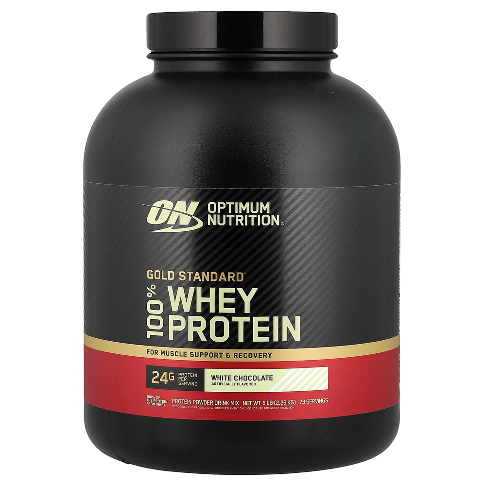 Optimum Nutrition, Gold Standard® 100% сывороточный протеин, со вкусом белого шоколада, 2,26 кг (5 фунтов)