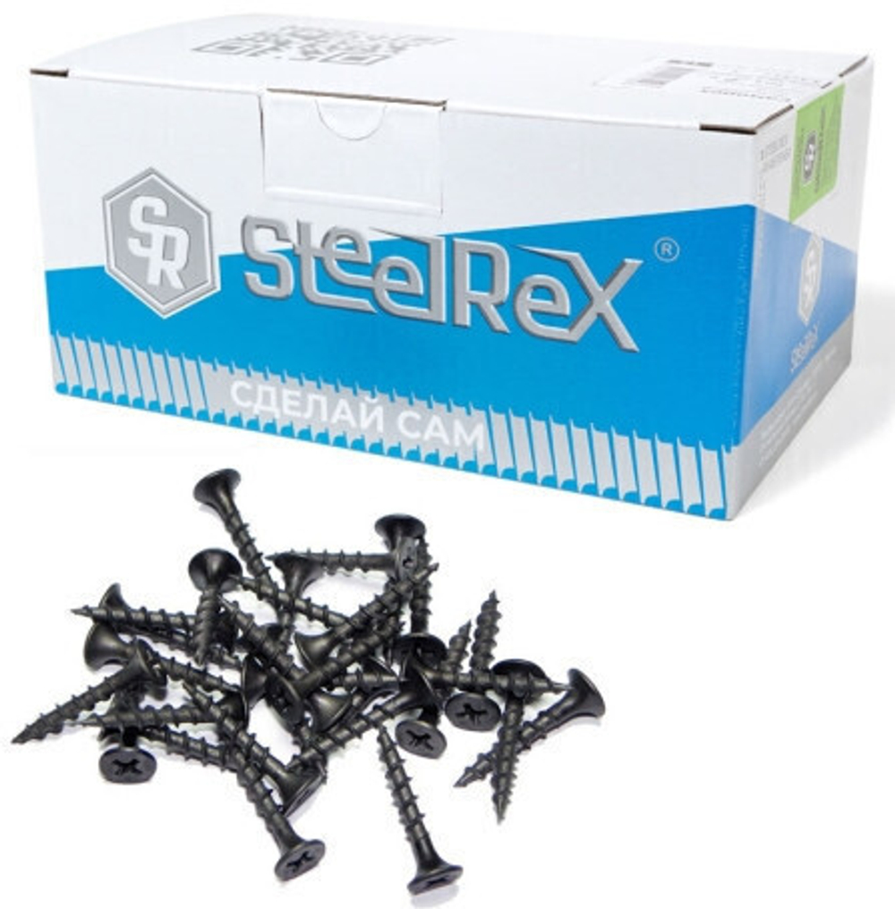 Саморез для ГКЛ Steelrex 3,5х35 мм крупная резьба оксид 1 кг