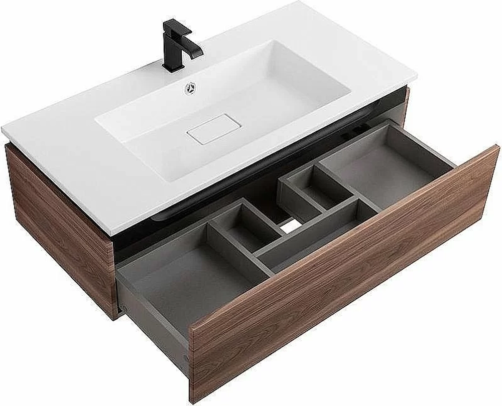 Тумба с раковиной Cezares Slider 100 SLIDER-1000-1C-SO-NA орех дымчатый