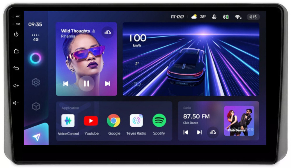 Магнитола для KIA Sportage 5 2021-2024+ (взамен 8", рамка-накладка под кожу) - Teyes CC3 Android 10, ТОП процессор, 4/32 Гб, CarPlay, SIM-слот