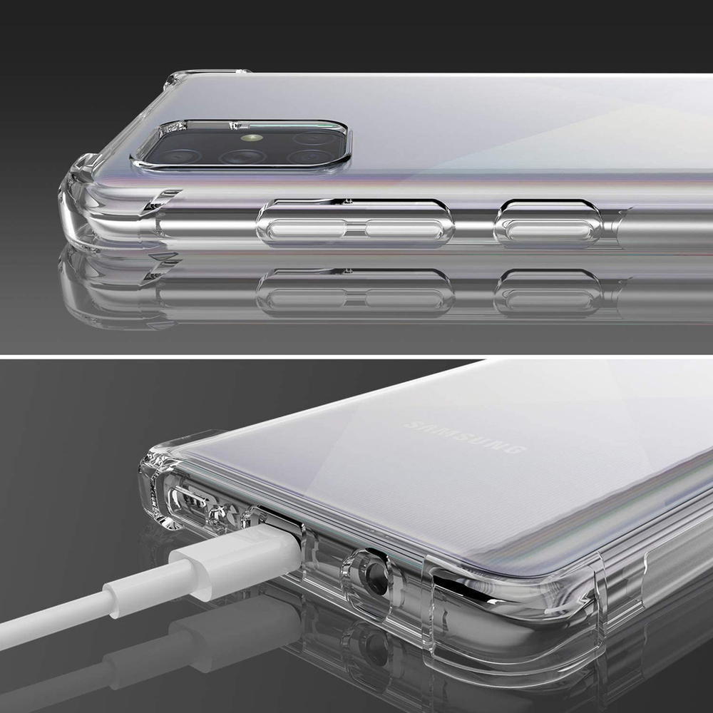 Чехол ROSCO для Samsung Galaxy A71 оптом (арт. SS-A71-HARD-TPU-TRANSPARENT)