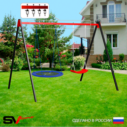 Уличные качели Sv Sport УК178В2 (3.0м/Гнездо Оксф. 100см/"Лодочка"/Подвесы на втулке 2к)
