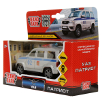 Модель ин. мет. "УАЗ Patriot полиция" 12см, дв., багаж. коробка SB-17-81-UP-P-WB (Технопарк)