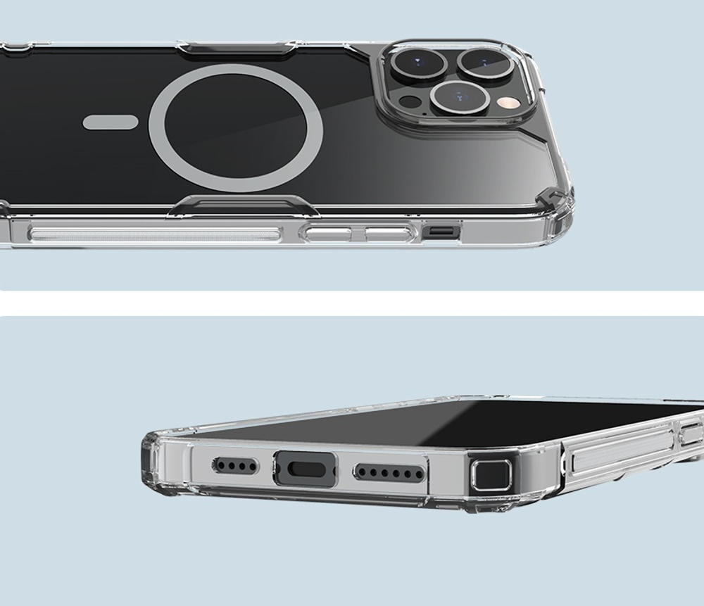 Чехол усиленный от Nillkin с поддержкой MagSafe для iPhone 14 Pro, серия Nature TPU Pro Magnetic Case
