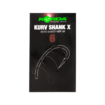 KORDA Крючок Kurv Shank-X №6 с бородкой 10шт