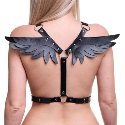 Черная портупея «Оки-Чпоки» с крыльями (Размер: S-M-L) (Цвет: черный)