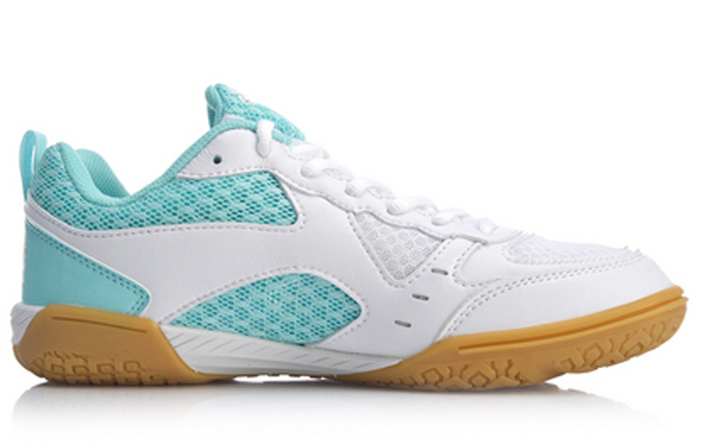 Li Ning Table Tennis Cushioning Slip Resistant Abrasion Resistant Low top Training Shoes Unisex White Blue