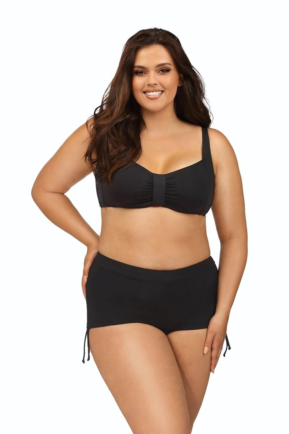 Раздельный купальник в спортивном стиле (Размер: 85C/42) (Цвет: черный)