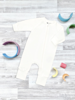 Комбинезон на манжетах Mjolk Sleep and Play Экрю, с рукавом реглан