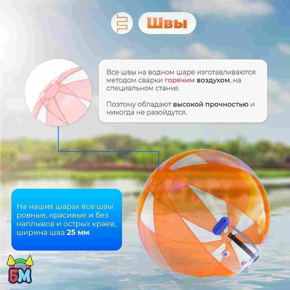 Аттракцион Водный шар ПВХ «Солнечный луч» 2*2*2 м