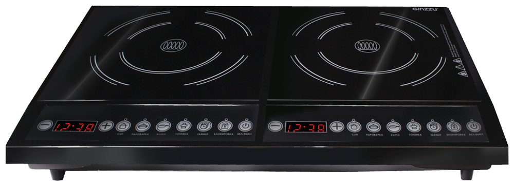 Индукционная настольная плита Ginzzu HCI-213, Black 2 конфорки 2000+2000Вт