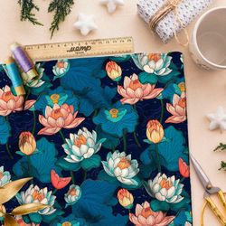 Ткань премиум Оксфорд 600D ночные лилии