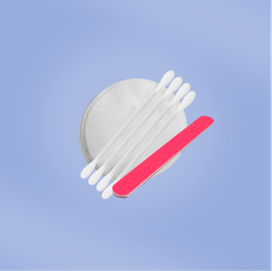 Косметический набор (2000 шт.):ватные диски 3 шт., ватные палочки 3 шт., пилочка для ногтей, в прозрачной упаковке