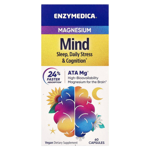 Enzymedica, Mind, магний, 60 капсул (350 мг в 1 капсуле)