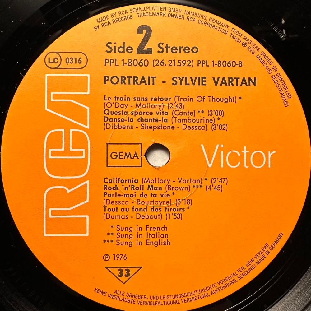 Sylvie Vartan - Portrait (Германия 1976г.)