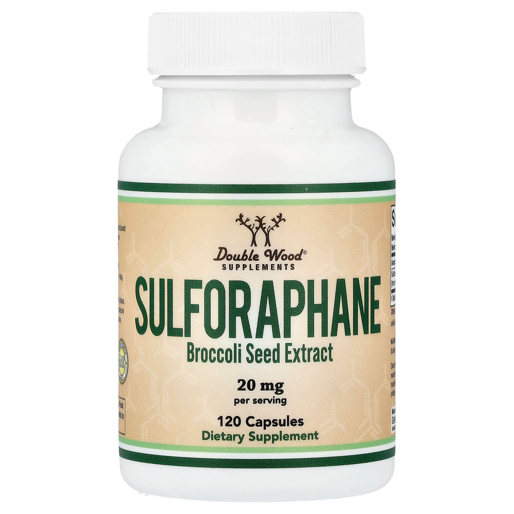 Double Wood Supplements, сульфорафан, 120 капсул (10 мг в 1 капсуле)