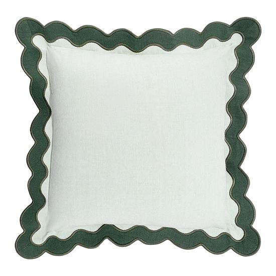 Чехол на подушку с контрастным кантом зеленого цвета из коллекции trendy ruffles, 40х40 см