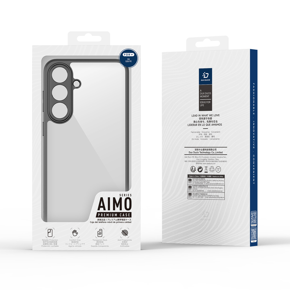Чехол прозрачный с черными рамками для Samsung Galaxy S26 FE, серия Aimo Series от Dux Ducis