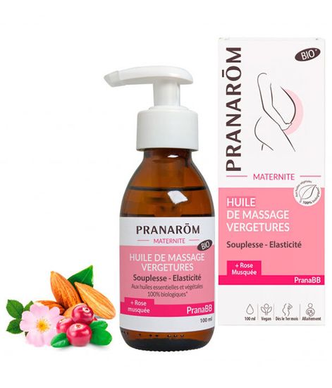Упругость и эластичность, масло массажное против растяжек, Pranarom