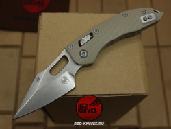 Нож Microtech Stitch Ram-Lok FP V.2025 - рукоять светлый G10, клинок серый, плейн заточка