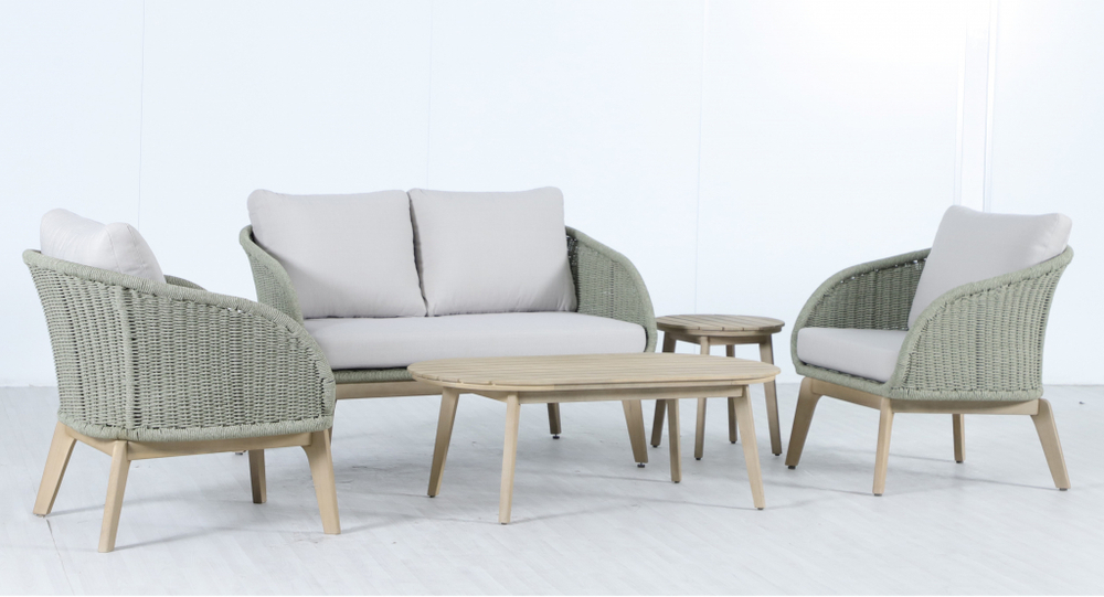 Диван деревянный двухместный Tagliamento Madrague, светлый тик, бежевый