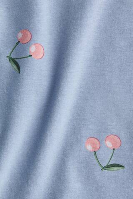 H&M Лонгслив с принтом, светло-голубой