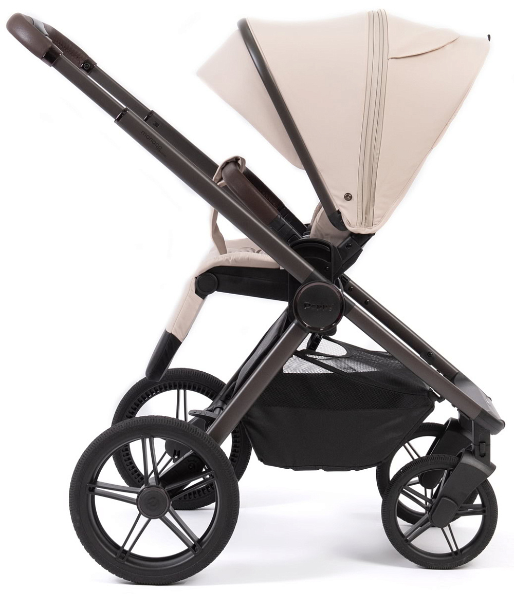 Детская коляска Peppy Monaco Thermo 3 в 1 с автокреслом Rise Black Beige