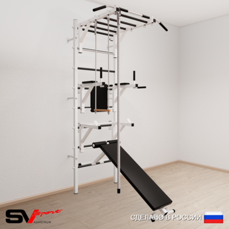 Шведская стенка Sv Sport усиленная 666 (Турник рукоход/Брусья/Стойка/Скамья/Канат/Трапеция)