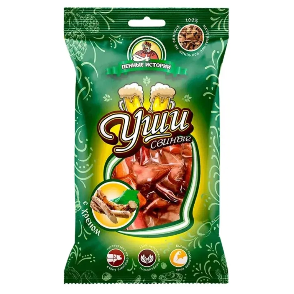 Копченые уши свиные "С Хреном"