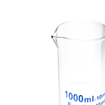 Цилиндр мерный стеклянный с носиком, 1000 мл, на шестигранном стеклянном основании
