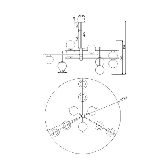 Подвесной светильник Maytoni Nostalgia MOD048PL-09G