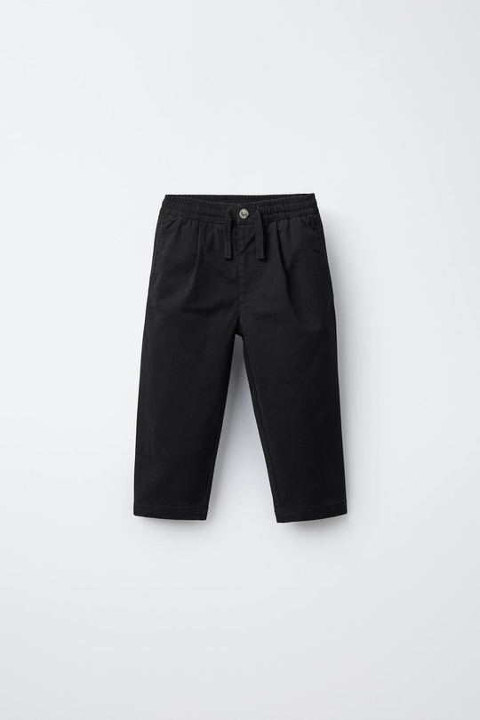 ZARA ПРЯМЫЕ БРЮКИ ЧИНОС, ЧЕРНЫЙ