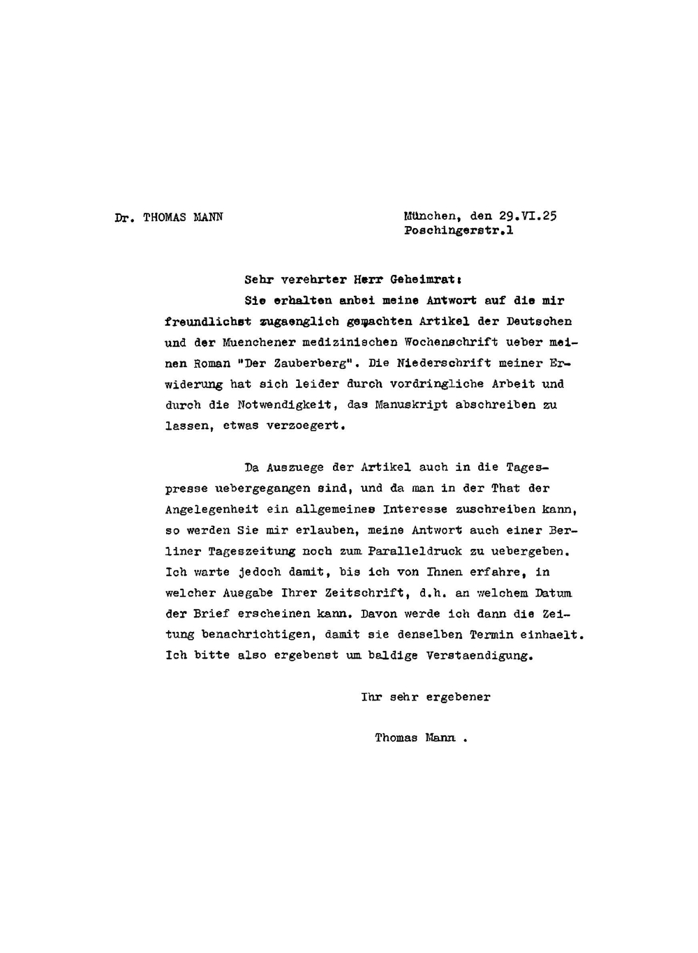 Thomas Mann Collection | Thomas Mann