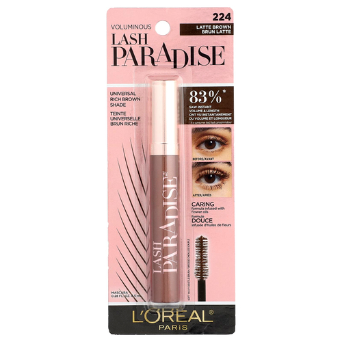 L'Oréal, Voluminous Lash Paradise, тушь для ресниц, 224 коричневого латте, 8,5 мл (0,28 жидк. Унции)