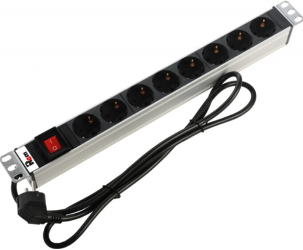 Блок розеток 19", 6 розеток ЦМО R-16-6S-V-U-440-1.8