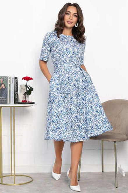 Платье Стиляги (бело-голубое) П13998-16М LT Collection