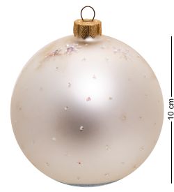 НФШ-1465/2 Ел.украшение Шар «Дед Мороз со снеговиками» белый 100 мм