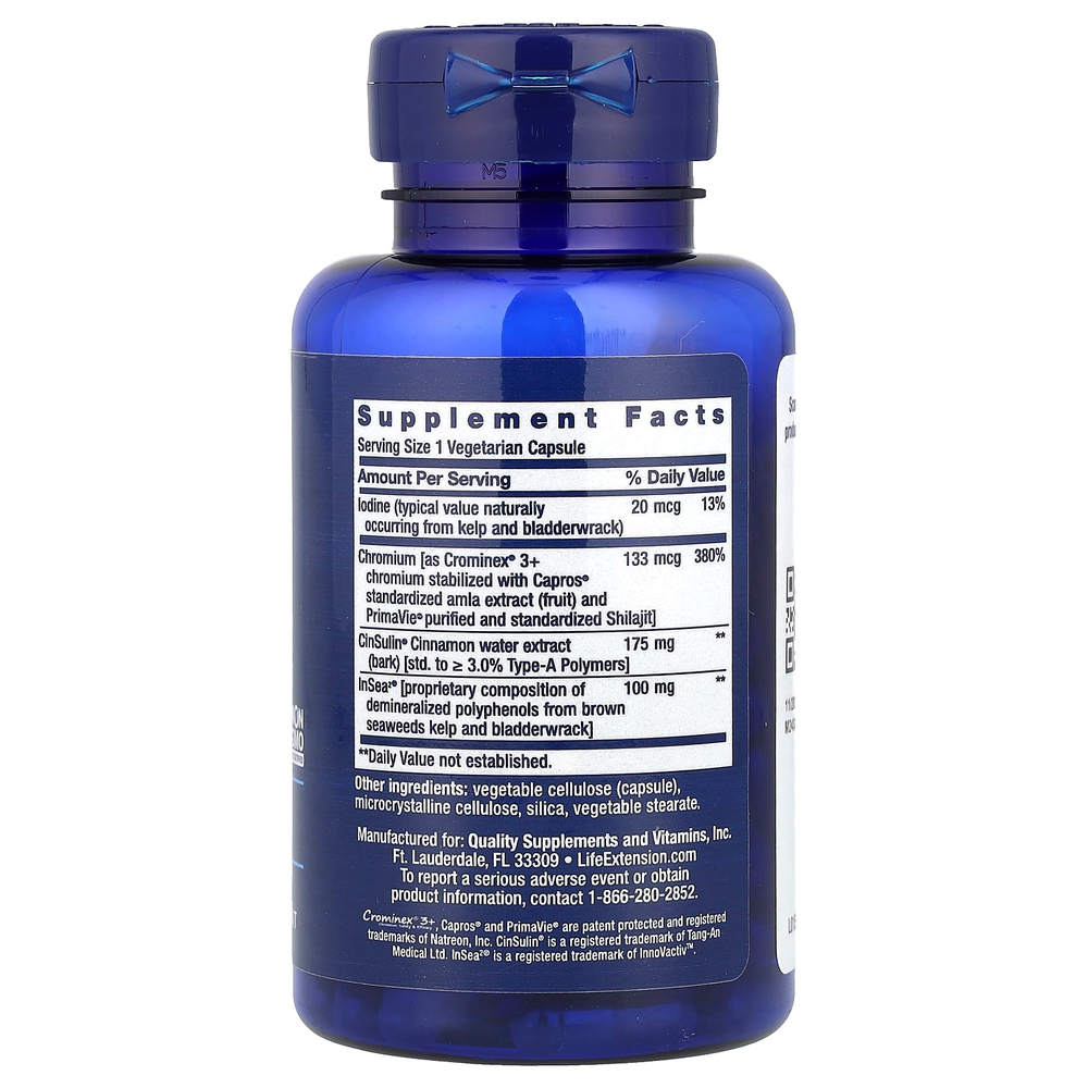 Life Extension, CinSulin с InSea2 и Crominex 3+, 90 растительных капсул