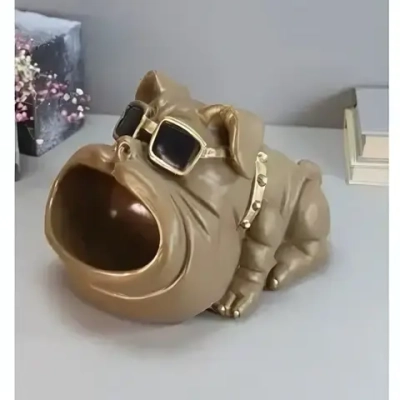 Статуэтка-подставка «Бульдог» 18*26см бежевая