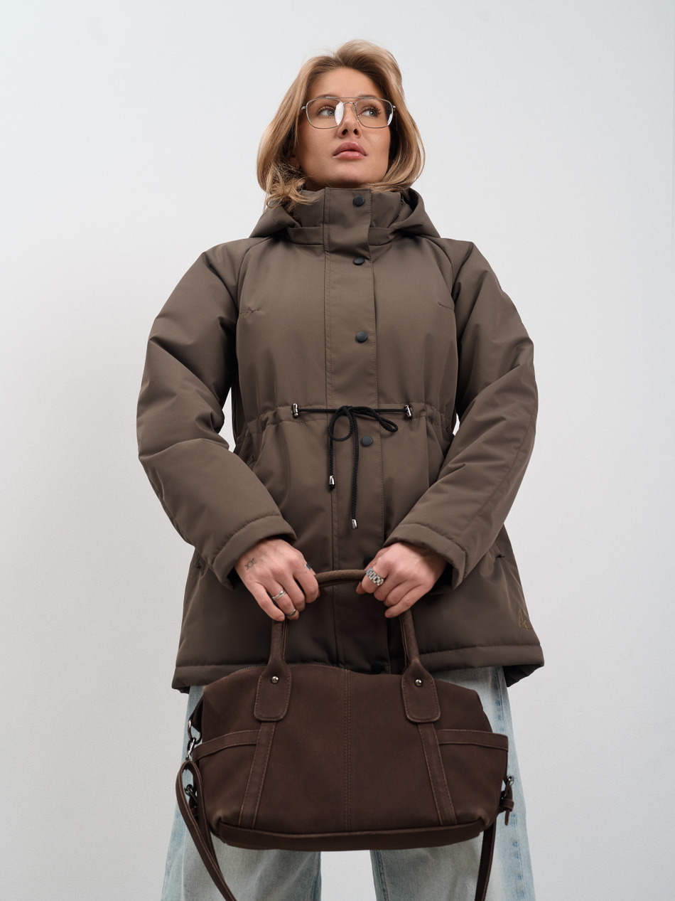 Парка женская демисезонная "Апрель" коричневый