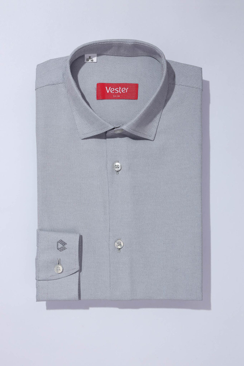 Сорочка детская VESTER длинный рукав, цвет серый, хлопок/пэ