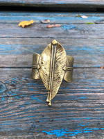 Браслет большой лист, бронза