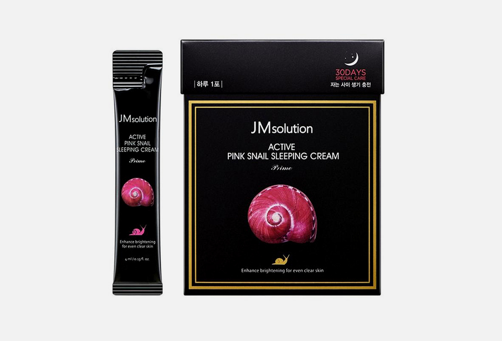JMSOLUTION Обновляющая ночная маска С МУЦИНОМ УЛИТКИ Active Pink Snail Sleeping Cream Prime (4 мл)