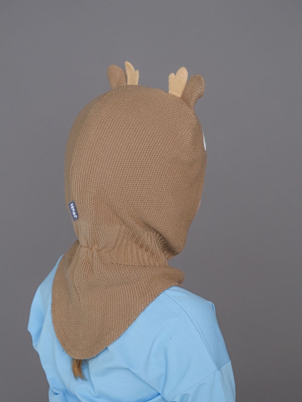 Шлем зимний вязаный (Св.охра) Олененок