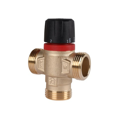 Клапан термостатический смесительный ROMMER - 1" (НР/НР, 20-43°C, Kvs 2.5, L-смешивание)