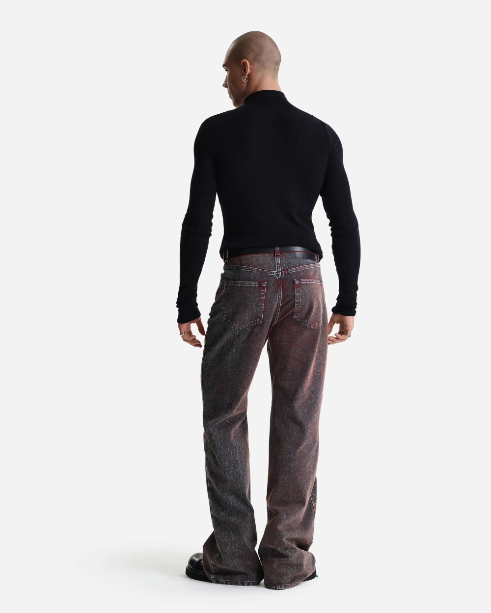 Джинсы клеш с бархатным покрытием