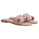 Hermes Oran Epsom Calfskin classic H-shaped slippers Women's pink, H202272Z 27